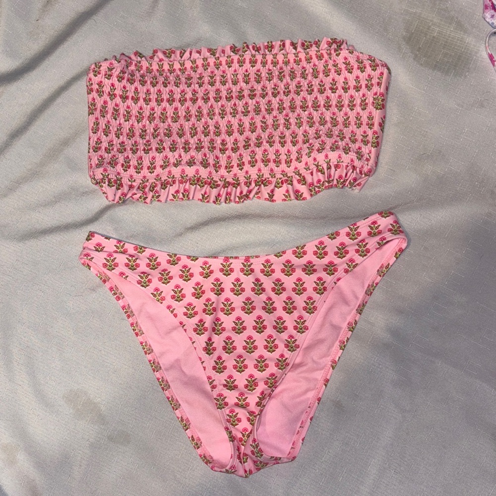 Pink Floral Kids Swim Set